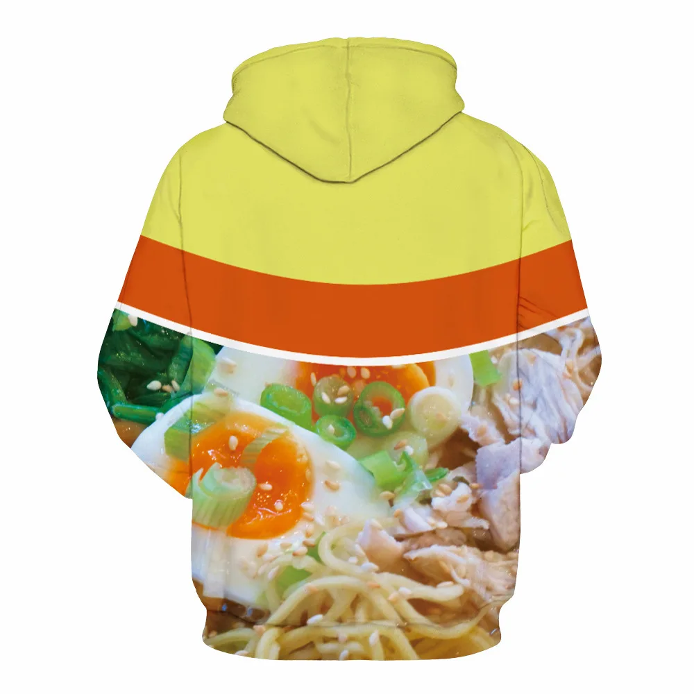 Женская и мужская толстовка с объемным принтом Ramen капюшоном Повседневный