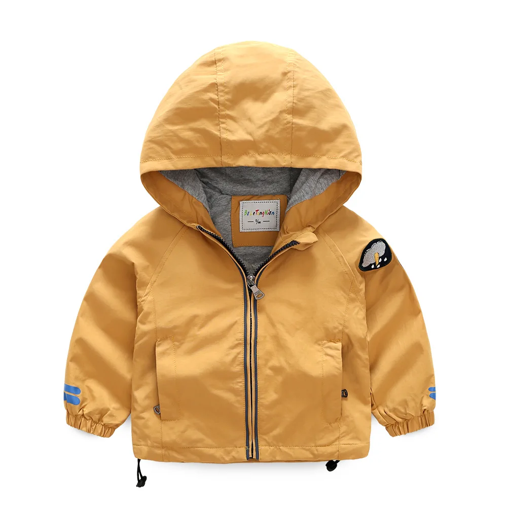 Ветровка для мальчиков хлопковая толстовка с капюшоном на молнии одежда малышей