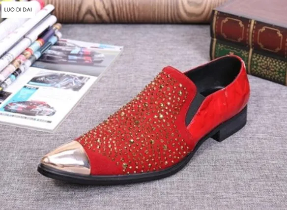 Новинка Мужские модельные туфли лоферы с острым носком свадебные Мужская обувь