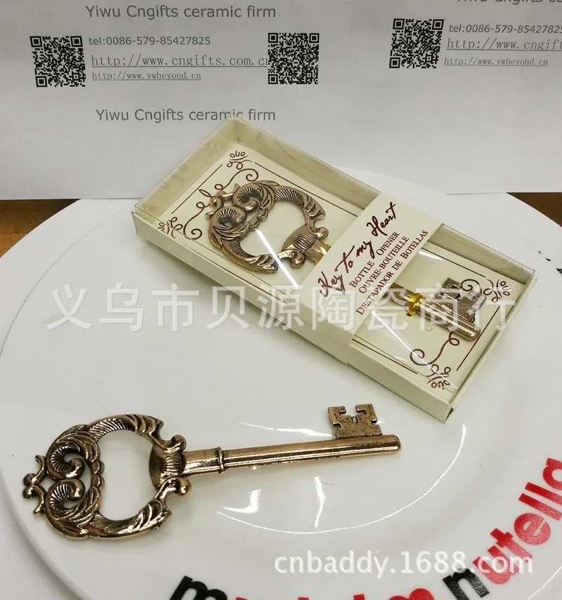 100 шт./лот свадебные подарки и для гостей ключ к моему сердцу античная Золотая