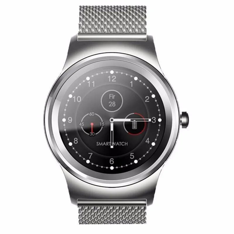 SMA-R Bluetooth Полный Круглый Smartwatch Спорт Шагомер монитор сердечного ритма кожа Смарт часы наручные Телефон для iOS Android