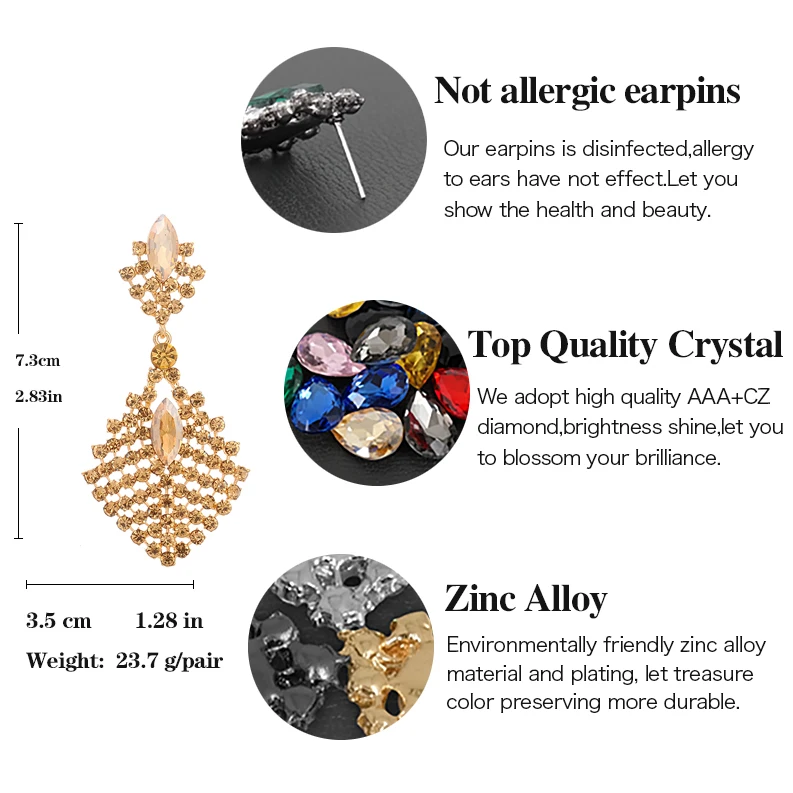 Женские серьги-подвески с кристаллами VEYO роскошные ажурные серьги со стразами