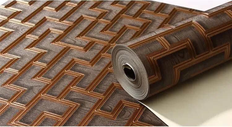 Champagne Brown Beibehang Китайский классический стиль миллион слов сетки ТВ стены фон обои нетканые ультра-толстые глубокие рельефные обои - Цвет: Champagne Brown