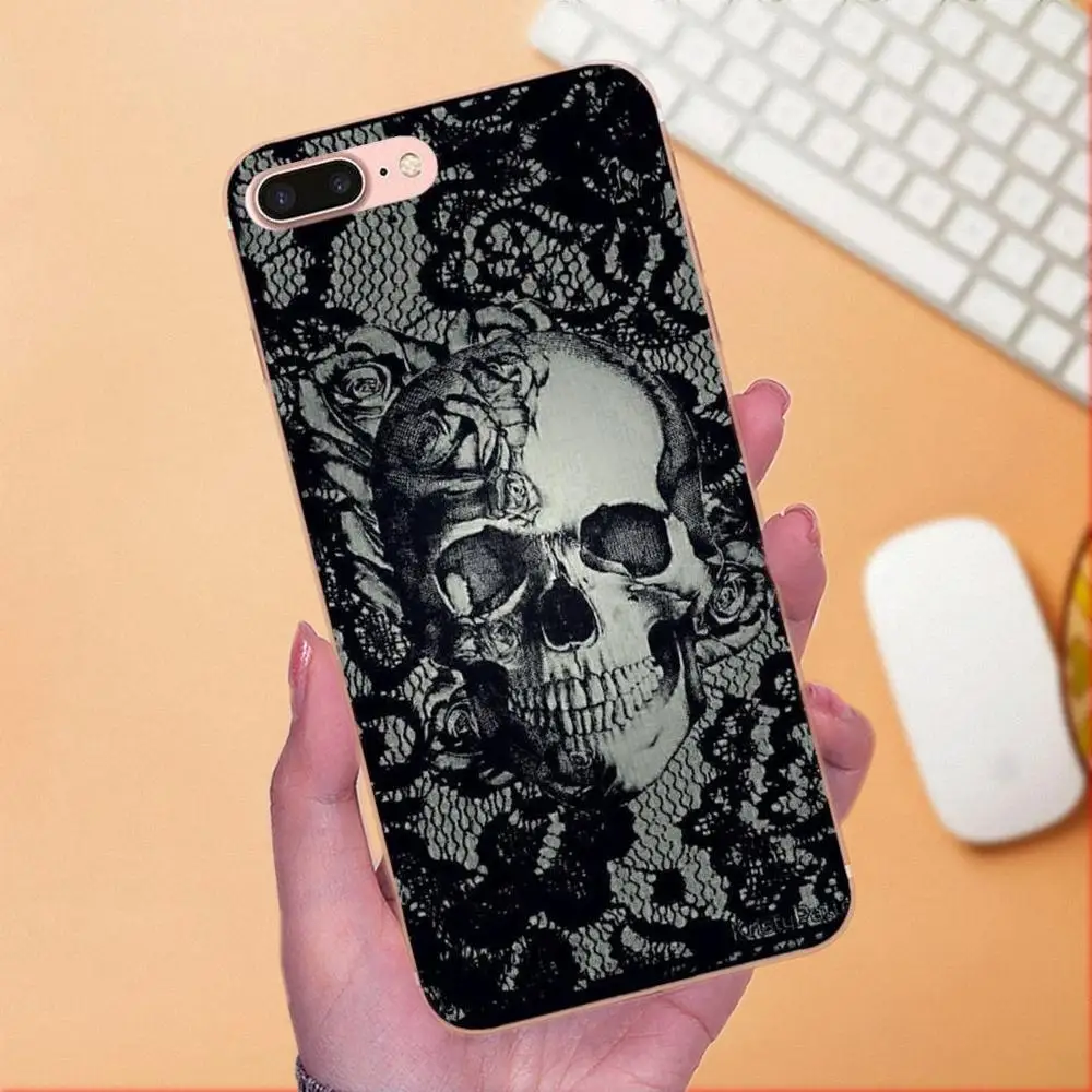 Ультратонкий чехол для телефона с рисунком Satanic Scary Skull модный Apple iPhone 4 5 5C 4S SE 6 6S 7 8