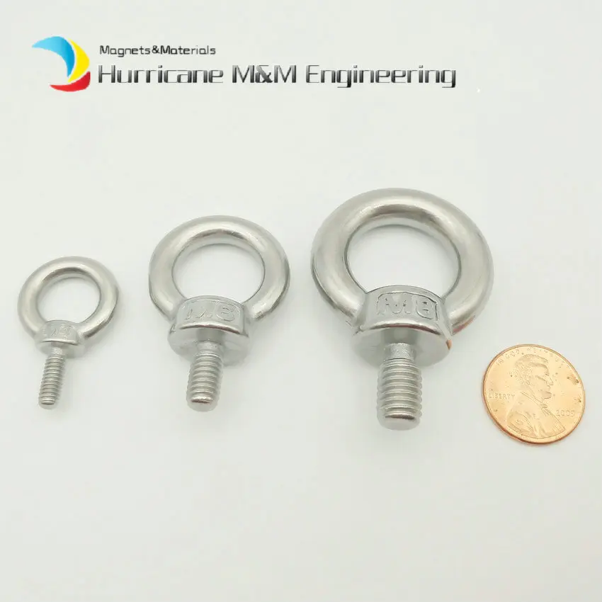 10 шт. M3 M4 M5 M6 M8 M10 M12 M20 M30 подъемный болт крючок 304 нержавеющая сталь подъемные детали резьбовое соединение|lifting