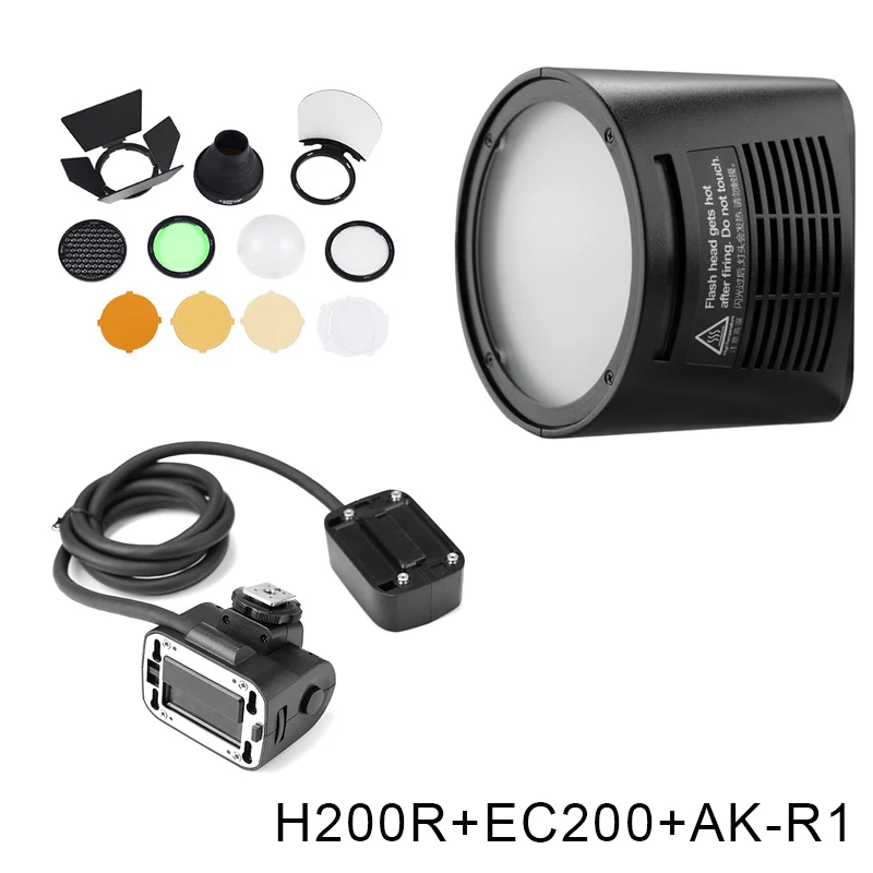 Godox AD200 V1 PRO Glash аксессуар WITSTRO H200R круглая головка вспышки и EC-200 Удлиняющая головка AK-R1 отражатель цветовой температуры