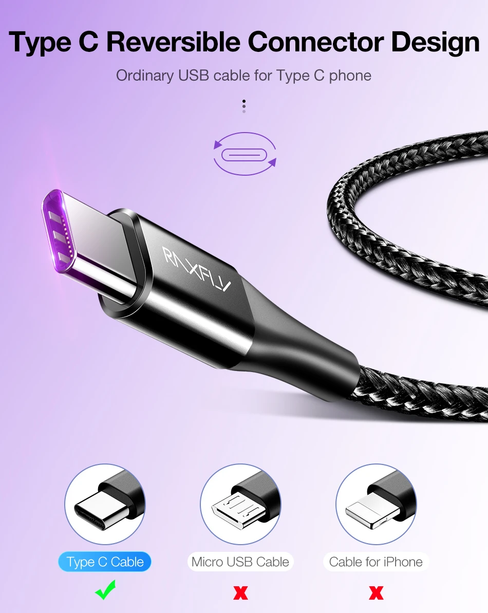 RAXFLY 5A usb type C кабель супер Зарядка для huawei P30 Pro mate 20 Pro 40 Вт Быстрая зарядка USB C зарядное устройство для samsung S10 Xiaomi 9
