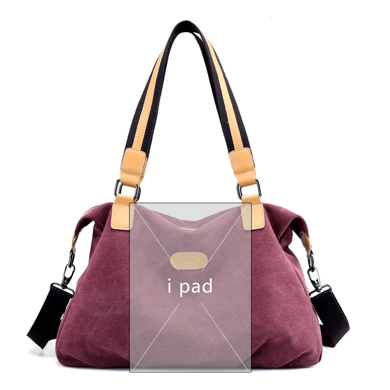 KVKY Брендовые женские холщовые сумки Большая вместительная женская сумка на