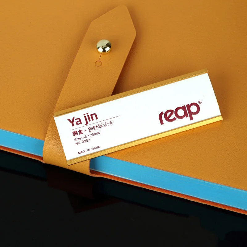 Reap 7011 имя держатель значка булавки/магниты металлическое имя значок в форме пластины держатель карты имя тег - Цвет: 65x20 pin