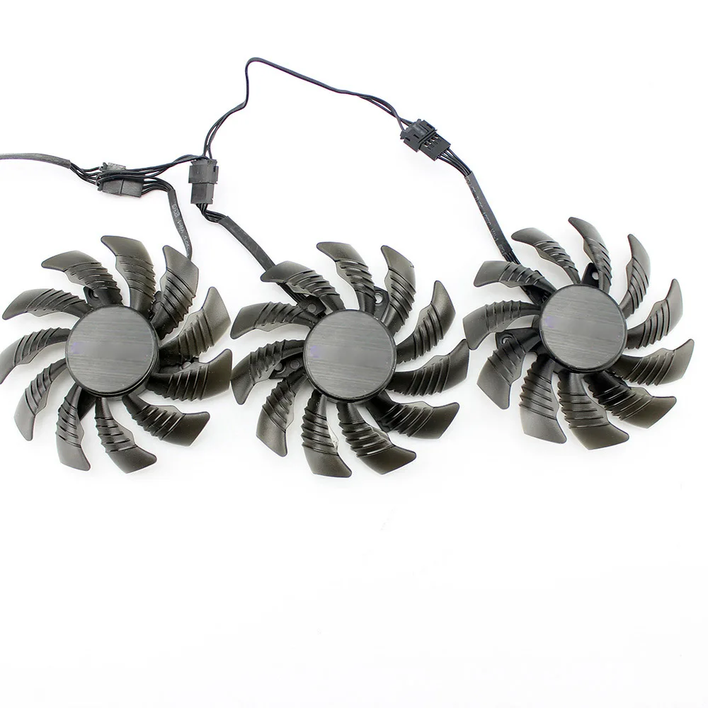 3PCS 75 мм PLD08010S12HH T128010SU для Gigabyte GTX960 GTX970 GTX 980 GTX 980TI 760 670 580 R9 290X Графика карты кулер вентилятор - Цвет лезвия: 3PCS