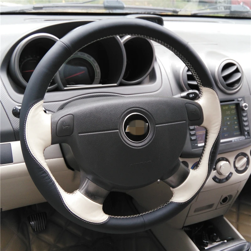 Черно бежевая флейта для Chevrolet Lova Aveo Buick Excelle Daewoo Gentra 2013 2015 Lacetti 2006 2012|Чехлы на руль| |