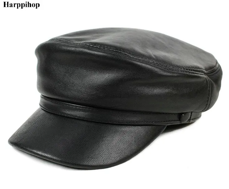 2017 Натуральная Кожаная шапка с мехом из овчины Модная студенческая натуральной