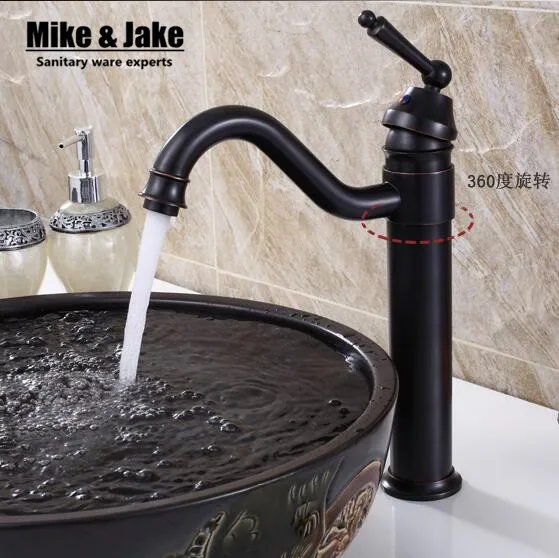 Antique Brass Retro Bathroom Basin Sink Mixer Taps Deck Mounted Single Holder Swivel Spout Black Faucet | Обустройство дома