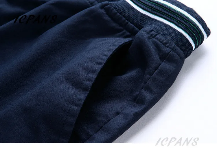 ICPANS новые мужские шорты летние мужские пляжные шорты хлопок повседневные мужские шорты с эластичной талией homme брендовая одежда 4XL
