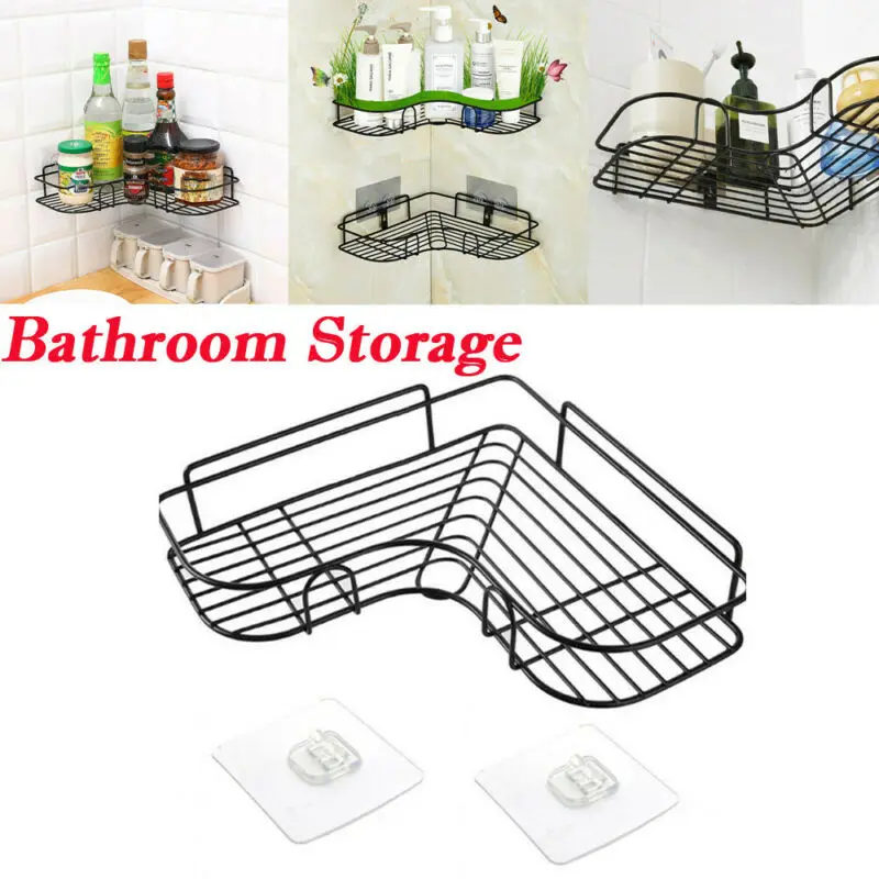 Durable Bathroom Caddy Tray Holder Rack Organiser Accessory Pole Shelf Shower No sticker | Обустройство дома