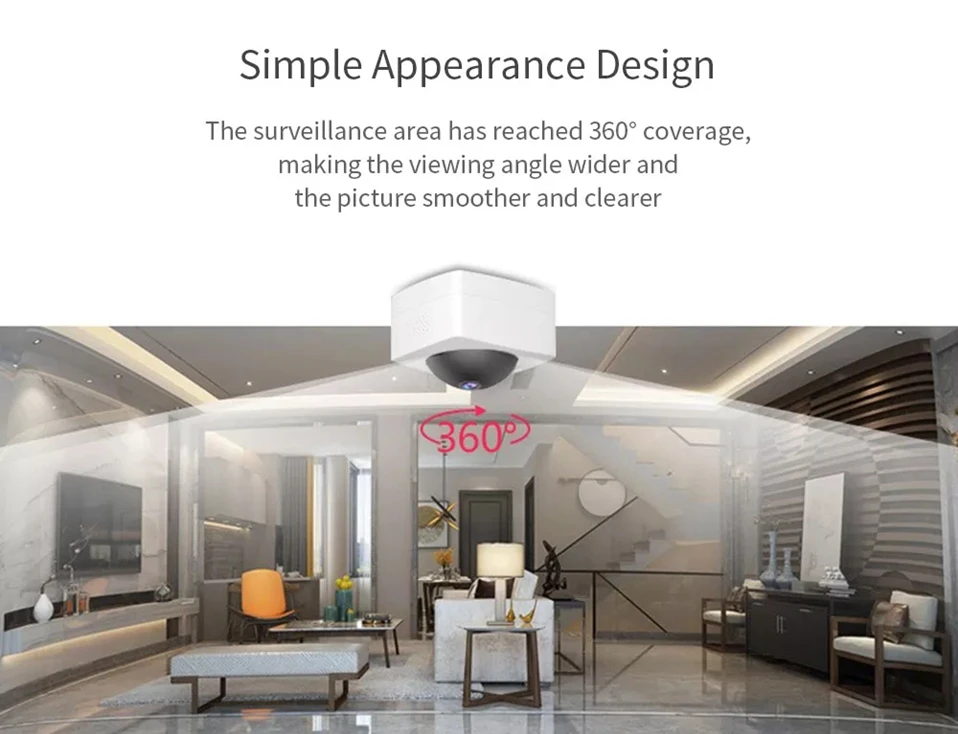 Новая смарт-панорамная ip-камера XiaoVV HD 1080P 360 ° панорамная AI Humanoid Обнаружение ночная версия работа с приложением Mijia