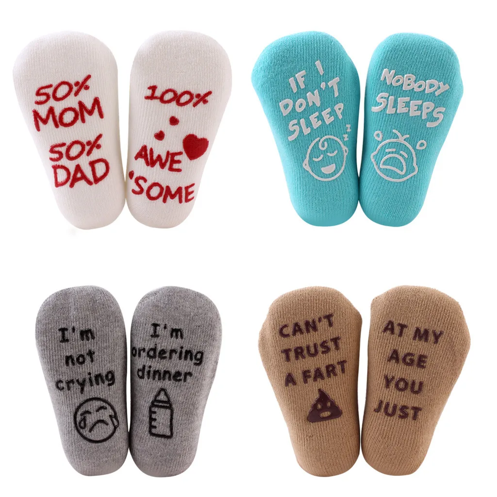1 ParisNew Arrival Newborn Cotton Cartoon Letter Socks 100% Baby No-slip Infant |