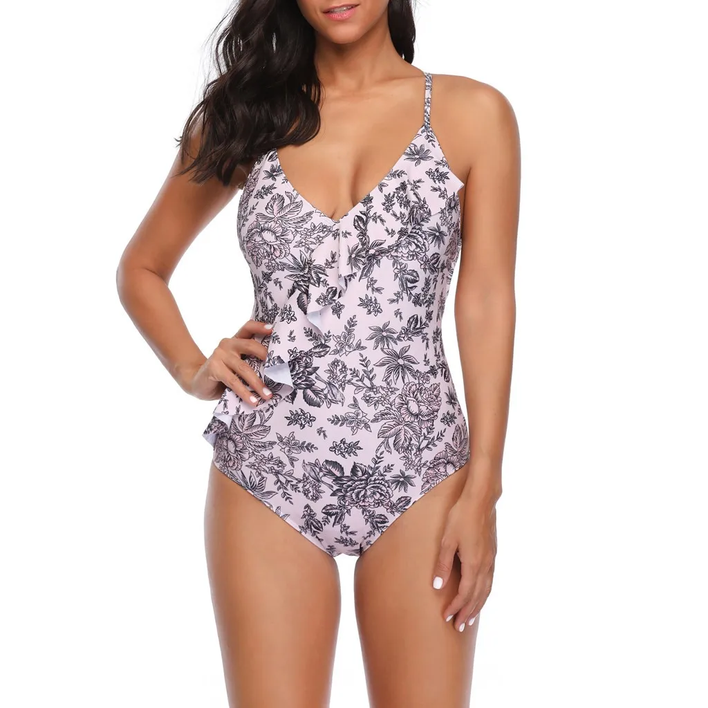 Женский купальник с цветочным принтом SAGACE винтажный купальный костюм в стиле