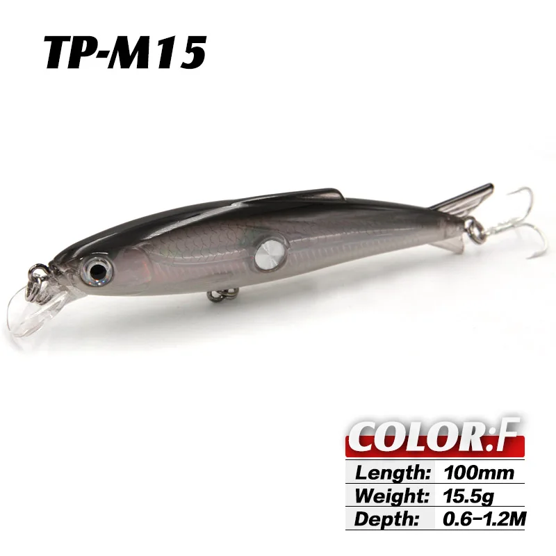 TacklePRO M15 идеальная приманка для ловли гольяна 100 мм/15,5 г плавающая искусственная жесткая приманка воблер, щука тройные басовые крючки - Color: F