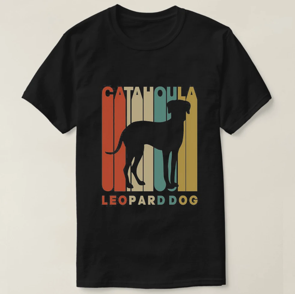 Печатные Для мужчин футболка хлопок короткий рукав Винтаж Стиль Катахула Leopard