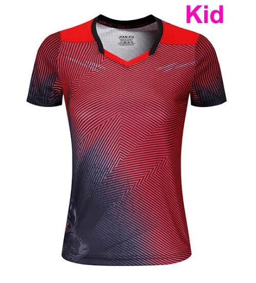 Kid One Shirt Женские и мужские теннисные футболки с красным волчьим глазом, футболка для бадминтона для мальчиков, детская майка для бадминтона, детские черные теннисные шорты, комплект банбинтона - Цвет: Kid One Shirt