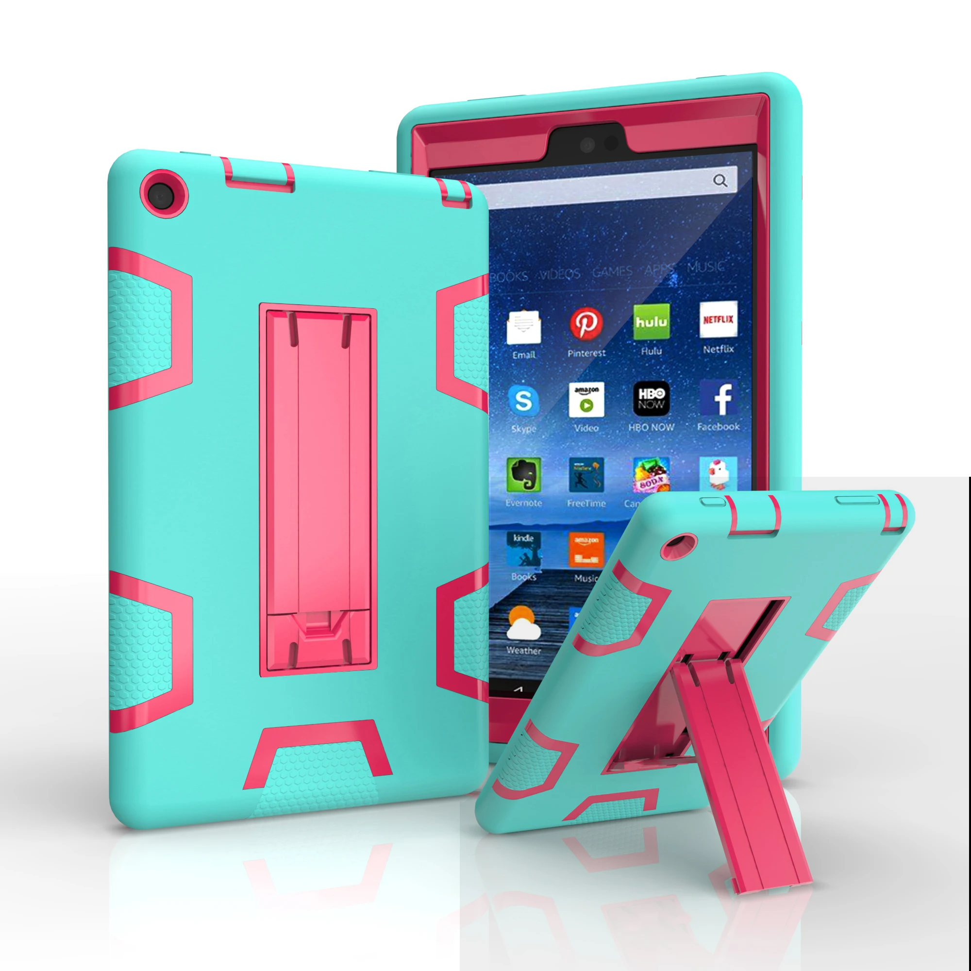 Чехол для 2016 Amazon Kindle Fire HD 8 HD8 Tablet Hit Color 3 в 1 Hybrid Heavy Duty противоударный резиновый