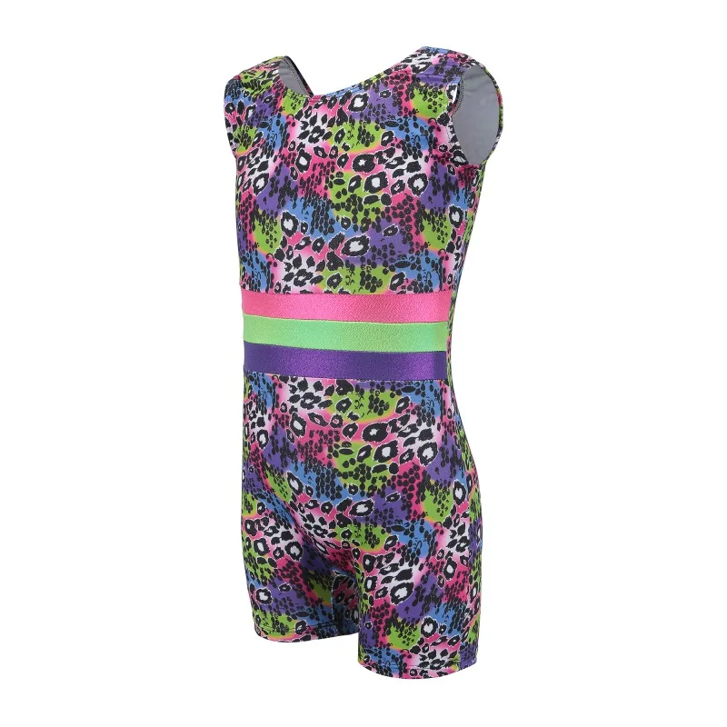 

dance practice clothes dance Girls sleeveless color pattern romper body suit clothes ballet gymnastics suit