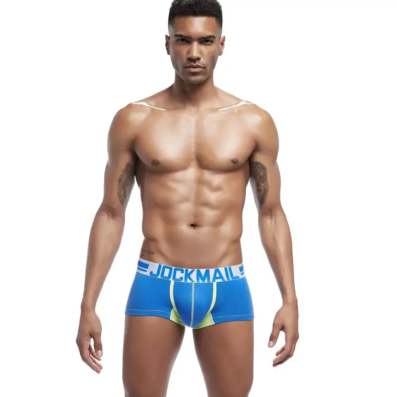 JOCKMAIL, новинка, сексуальное мужское нижнее белье, боксеры, cueca, мужские хлопковые трусы, боксеры, шорты, мужские, пэчворк, мягкие трусы, шорты, мужские трусы