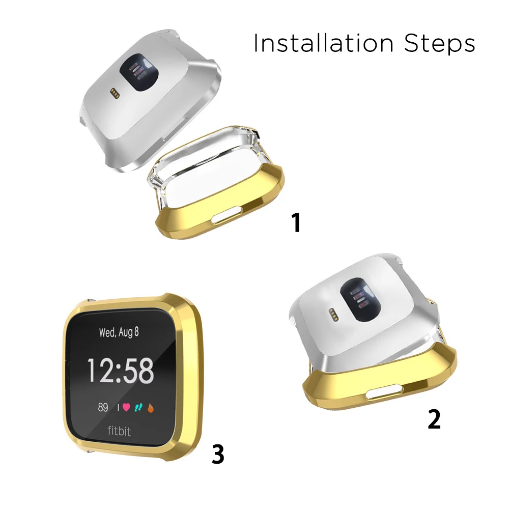 360 градусов Защитная крышка для Fitbit Versa Lite 2 диапазона чехол покрытие для FitBit Versa Lite 2 аксессуары Экран Защитный чехол
