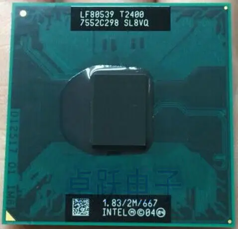 Оригинальный процессор intel Core Duo T2400 2 Мб кэш памяти 1 83 ГГц 667 МГц FSB для ноутбука