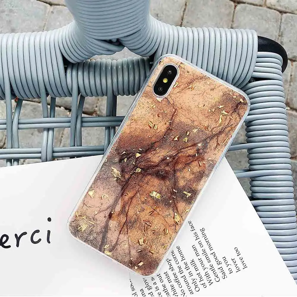 Luxury Gold Foil Bling Marble Phone Case For iPhone XR X XS Max Soft TPU Cover 8 7 6S 6 Plus 5 5S SE Glitter Cases |
