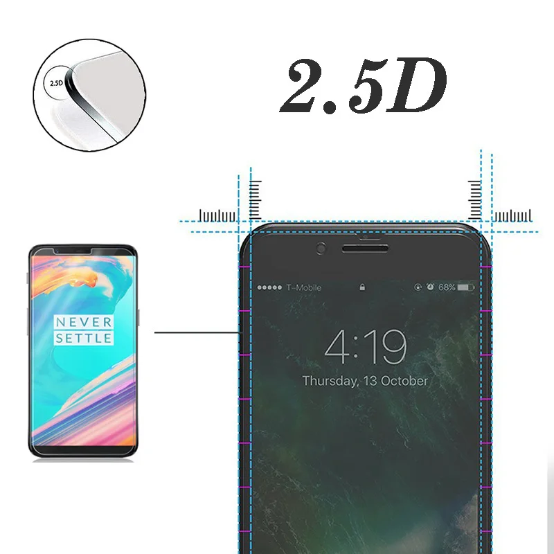 2.5D Закаленное стекло для OnePlus 7 6 T Защитная пленка Oneplus6 защита экрана One Plus