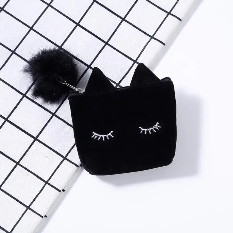 Кошелек для монет в форме кота милый мини кошелек плюшевая сумка ключей с