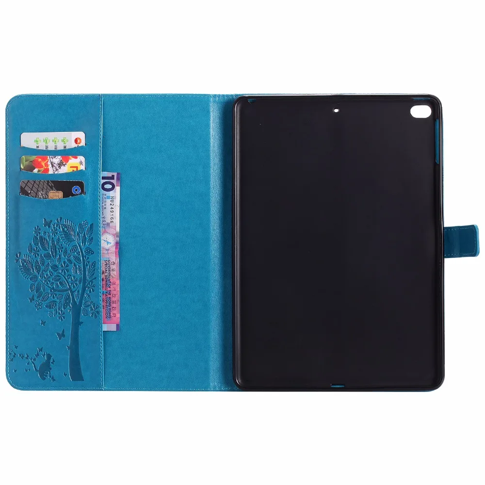 Для Coque iPad Air 2 Чехол кошка из тисненой искусственной кожи Магнитная застежка Стенд чехол автовключение/сна Smart Cover для iPad Air2/Air 1
