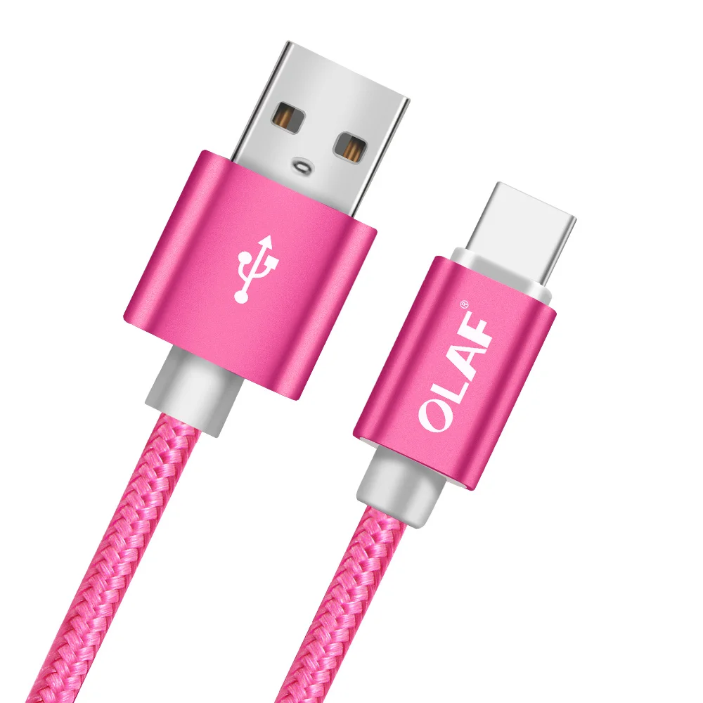 OLAF USB Type C Cable Fast Charging Smartphone Android Data Sync Transfer Charger Nylon Cord for Samsung Galaxy S9 S8+ Note 9 8