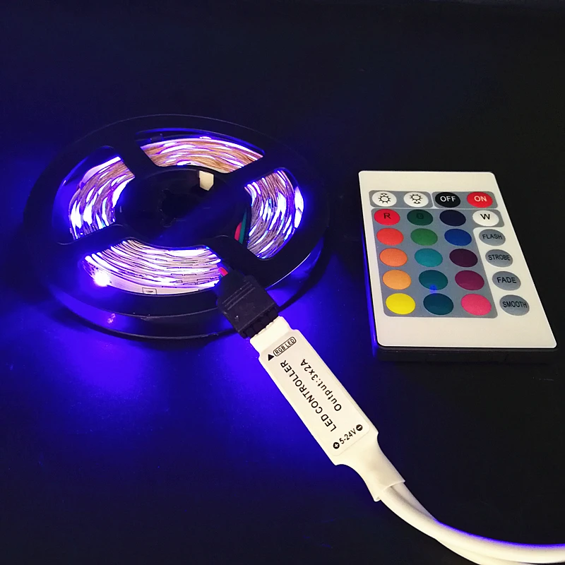 Светодиодная лента RGB 2835 SMD 5 м 60 светодиодов/м гибкая ИК пульт дистанционного