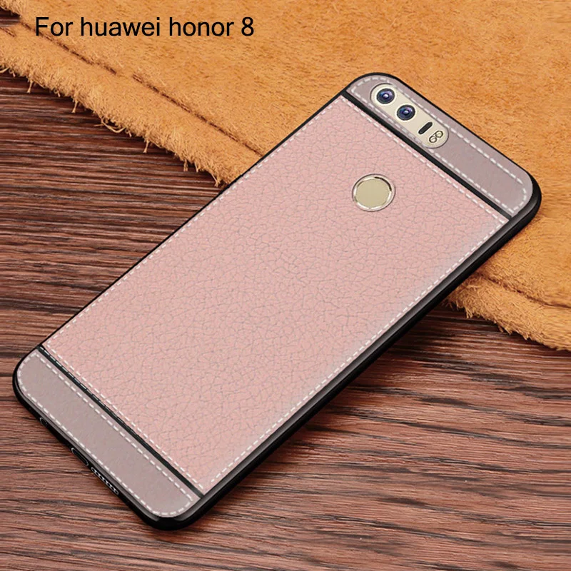 личи зерна узор кожаное силиконовый чехол на смартфон huawei Honor 8 чехла чехля