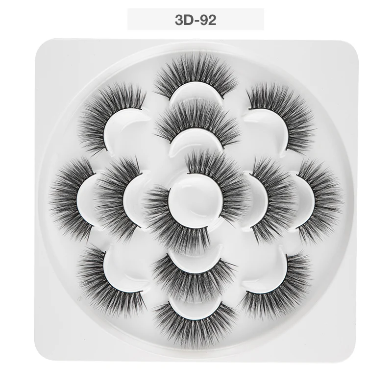 3D-92 Zwellbe 7 пар/кор. натуральные 3D норковые накладные ресницы длинные толстые Объемные Накладные ресницы наращивание Красота Макияж ресницы Набор инструментов - Цвет: 3D-92