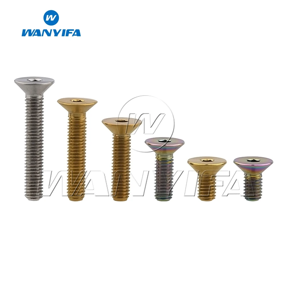 Wanyifa Titanium Bolt M5 x10 12 15 20 25mm Flat Countersunk Head Hex Socket Screw