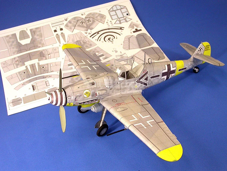 DIY 27 см x 31 1:32 Messerschmitt G6/G14/F2 немецкий самолет 3D Ремесленная Бумажная модель