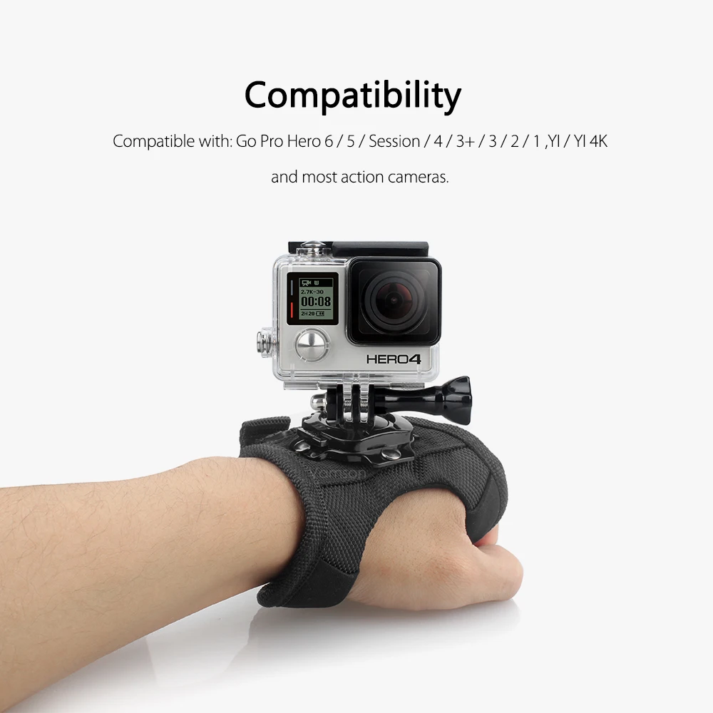 Аксессуары Vamson для Go Pro чехол дайвинга с поворотом на 360 градусов перчатка в стиле