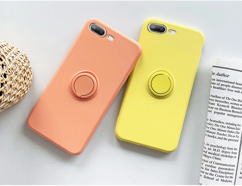 SoCouple жидкостный мягкий силиконовый держатель для телефона чехол для iphone 11 Pro Max X Xs max XR 7 8 6 6s plus сплошной цвет кольцо ручка чехол для телефона