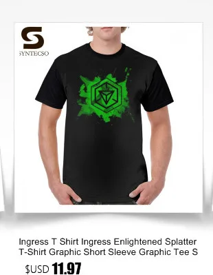 Ingress футболка Ingress ENT футболка негабаритная модная графическая футболка с принтом Мужская полиэстер футболка с коротким рукавом