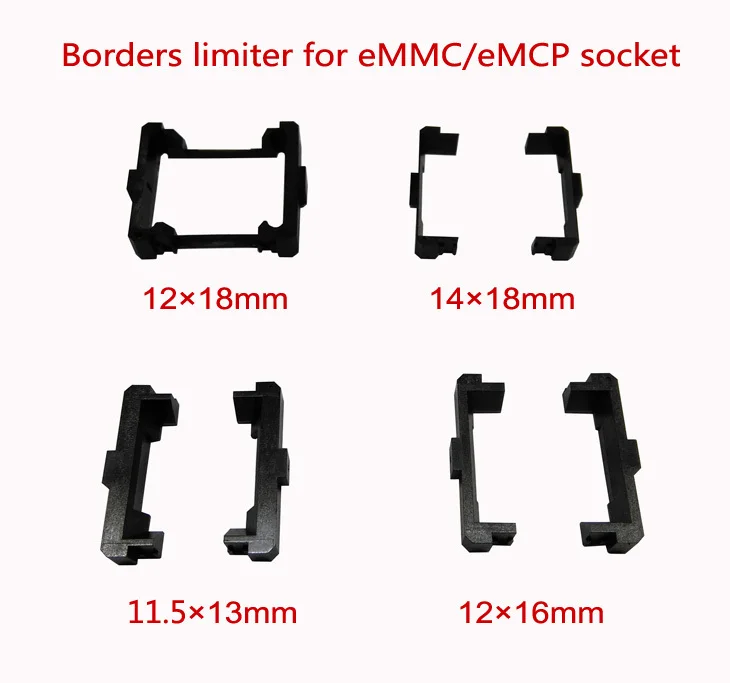 

4 шт./лот eMMC/eMCP тестовые рамки гнезда ограничитель рамка направляющая, для Открытый верхней конструкции разъем, 11,5*13 мм, 12*16 мм, 12*18 мм, 14*18 мм