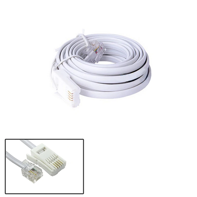 

4.5m RJ11 to BT Cable Lead Modem FAX Telephone Plug BT Socket 4 Pin Straight