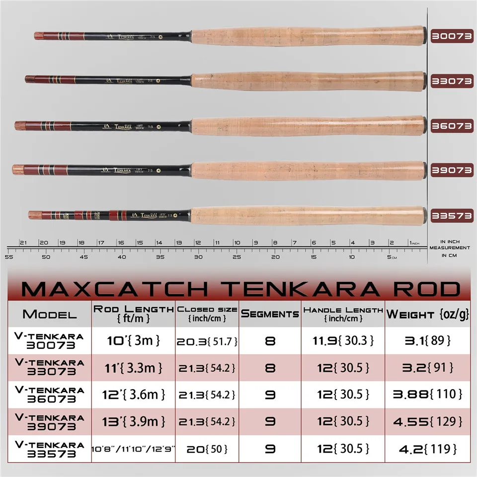 Maximumcatch 10 футов/11 футов/12 футов/13 футов Тенкара для ужения нахлестом штанга