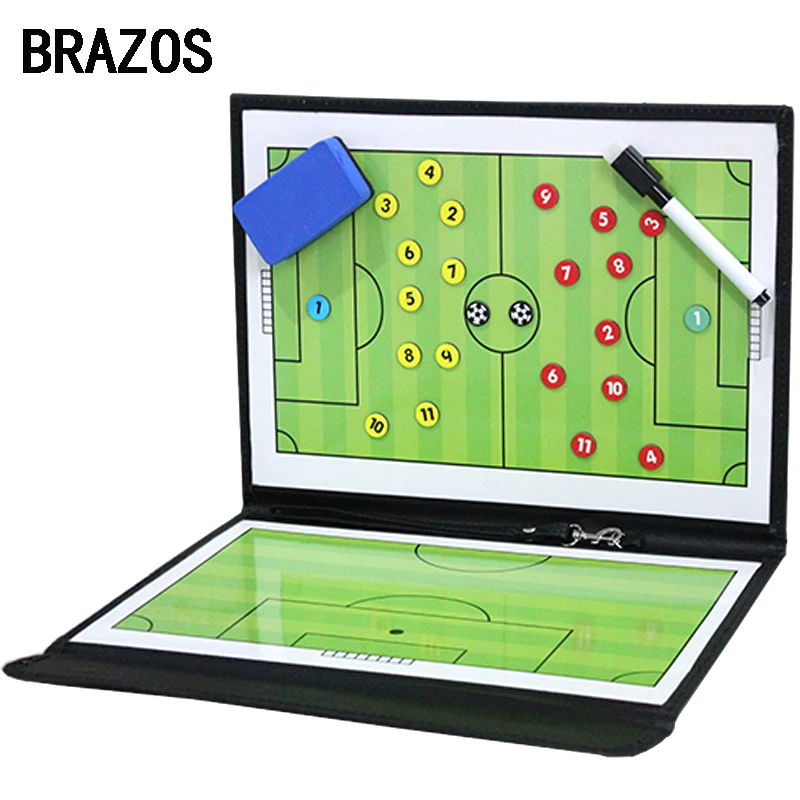 Tablero táctico magnético plegable para entrenador de fútbol, tablero táctico, juego de fútbol, portapapeles portátil para entrenamiento de fútbol
