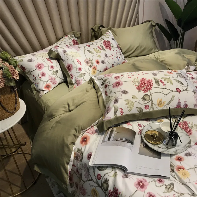 Ropa de cama Tencel Silk, 4 шт., набор постельного белья KING QUEEN, роскошный пододеяльник, простыня, постельное белье dekbedovertrek