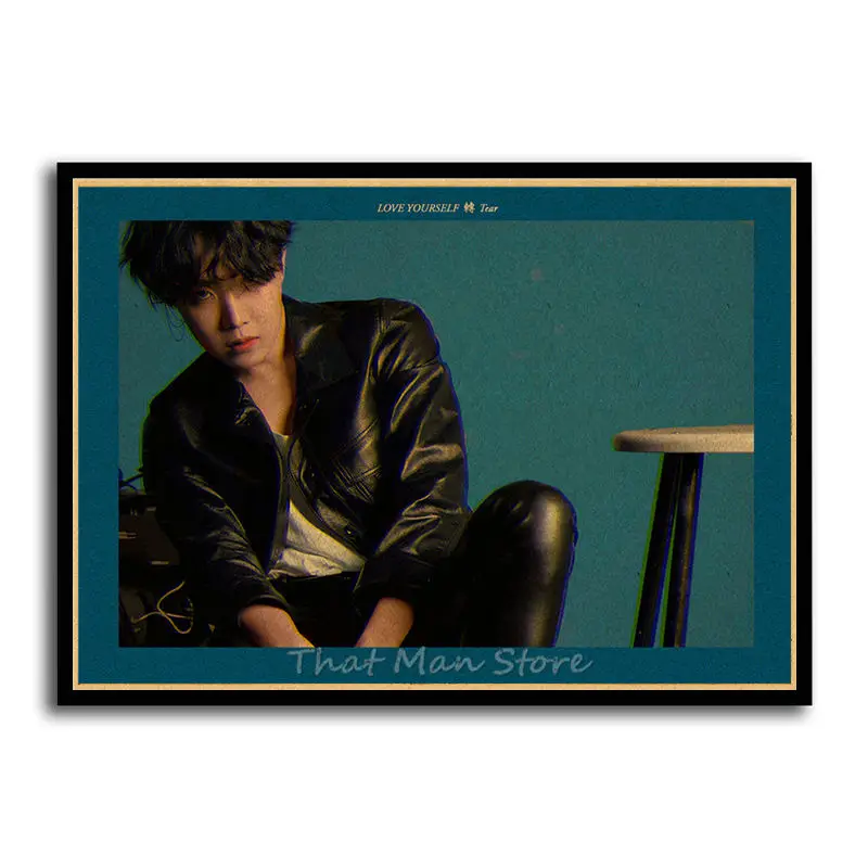 Kpop bangtan ВИНТАЖНЫЙ ПЛАКАТ Музыка Бар Кафе спальня домашнее украшение Стены живопись плакат для фанатов