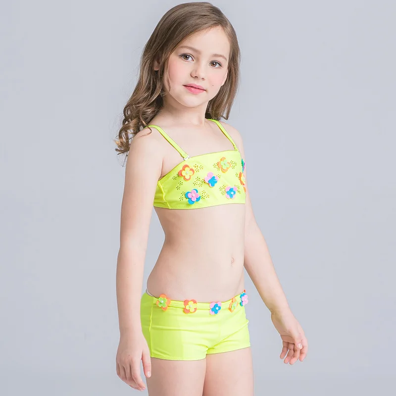 Бесплатная доставка бикини для маленьких девочек купальный костюм с милыми